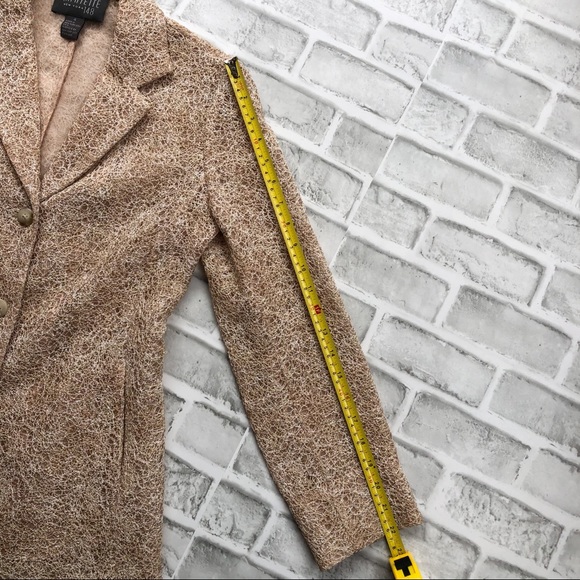 Lafayette 148 Twisted Crochet Blazer Jacket | Women’s Sz 4 | Taned | Pockets - Picture 10 of 14